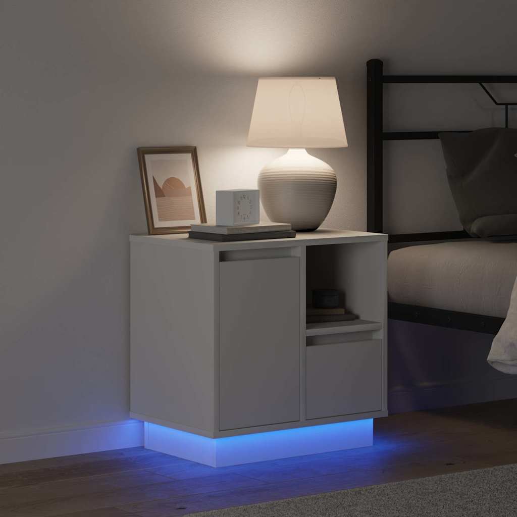 Armadio da Notte con cassetto 2 pcs Bianco 50 x 34,5 x 50 cm.