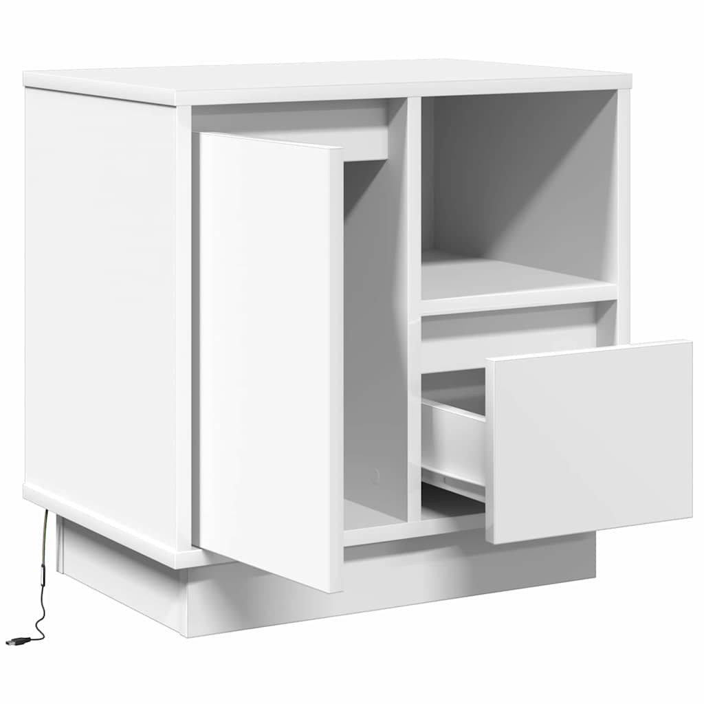 Armadio da Notte con cassetto 2 pcs Bianco 50 x 34,5 x 50 cm.