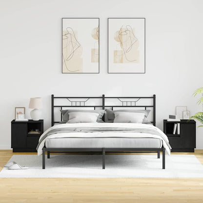 Armadio da Notte 2 pcs Rovere Nero 50 x 34,5 x 50 cm.