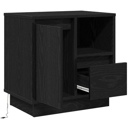 Armadio da Notte 2 pcs Rovere Nero 50 x 34,5 x 50 cm.