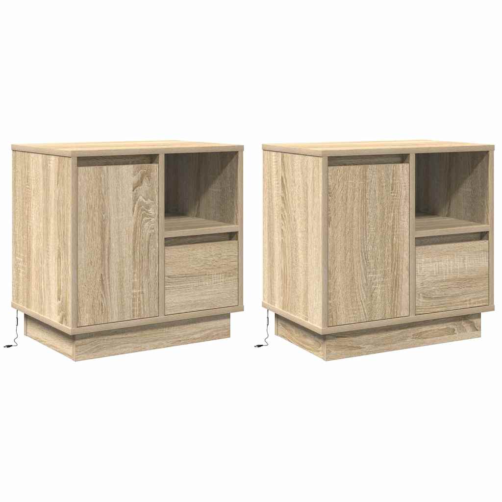 Armadio da Notte 2 pcs Rovere Sonoma 50 x 34,5 x 50 cm.