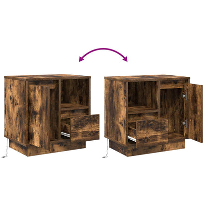 Armadio da Notte 2 pcs Rovere fumé 50 x 34,5 x 50 cm.