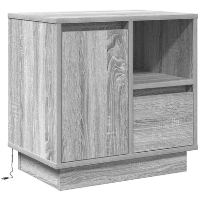 Armadio da Notte Grigio 50 x 34,5 x 50 cm. Legno multistrato