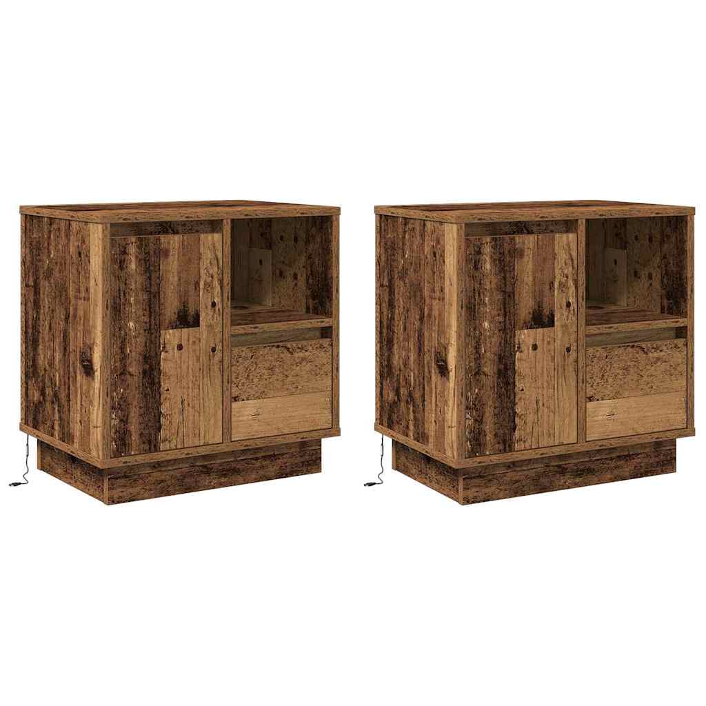 Armadio da Notte 2 pcs Legno vecchio 50 x 34,5 x 50 cm.