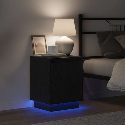 Armadio da Notte Rovere Nero 39 x 34,5 x 50 cm