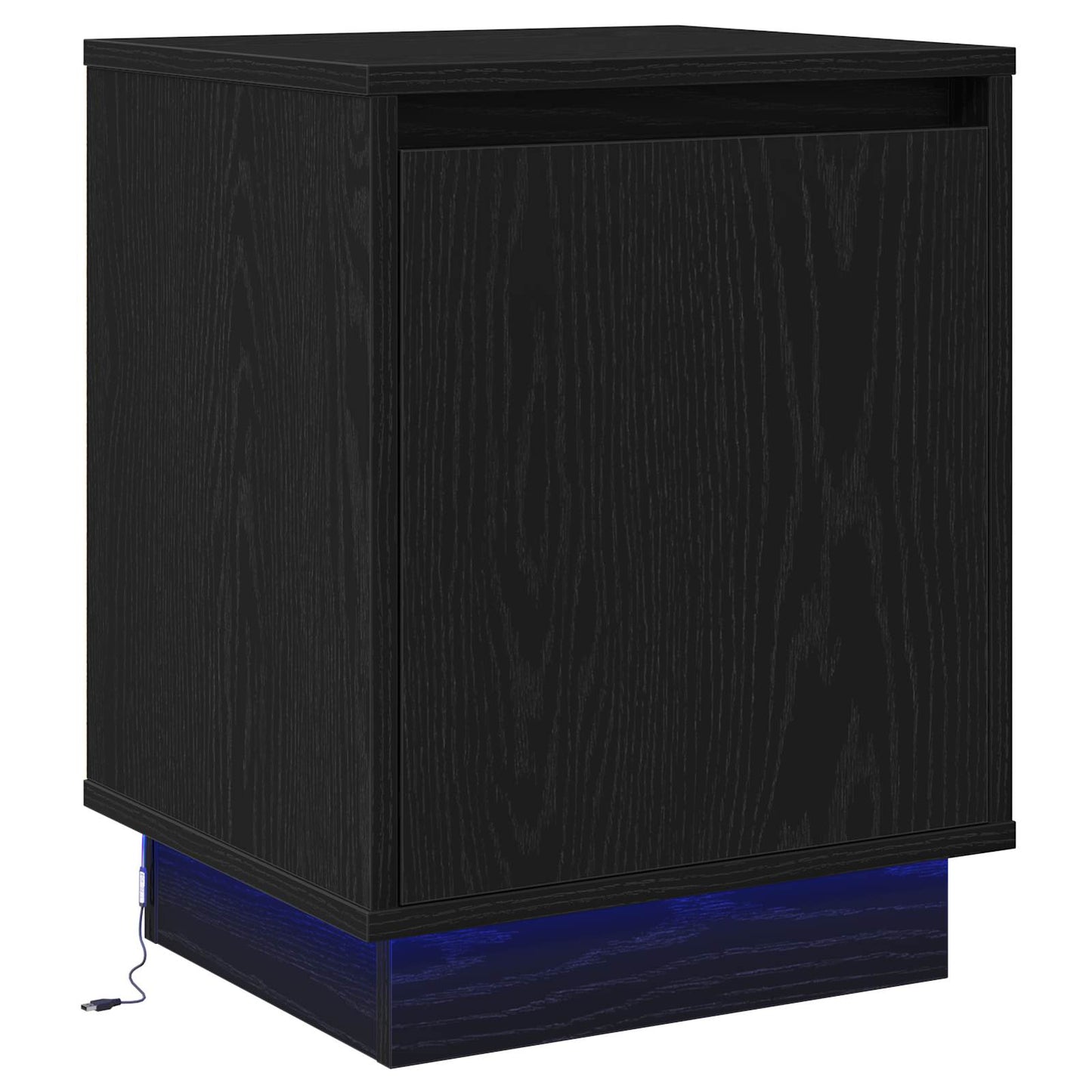 Armadio da Notte Rovere Nero 39 x 34,5 x 50 cm