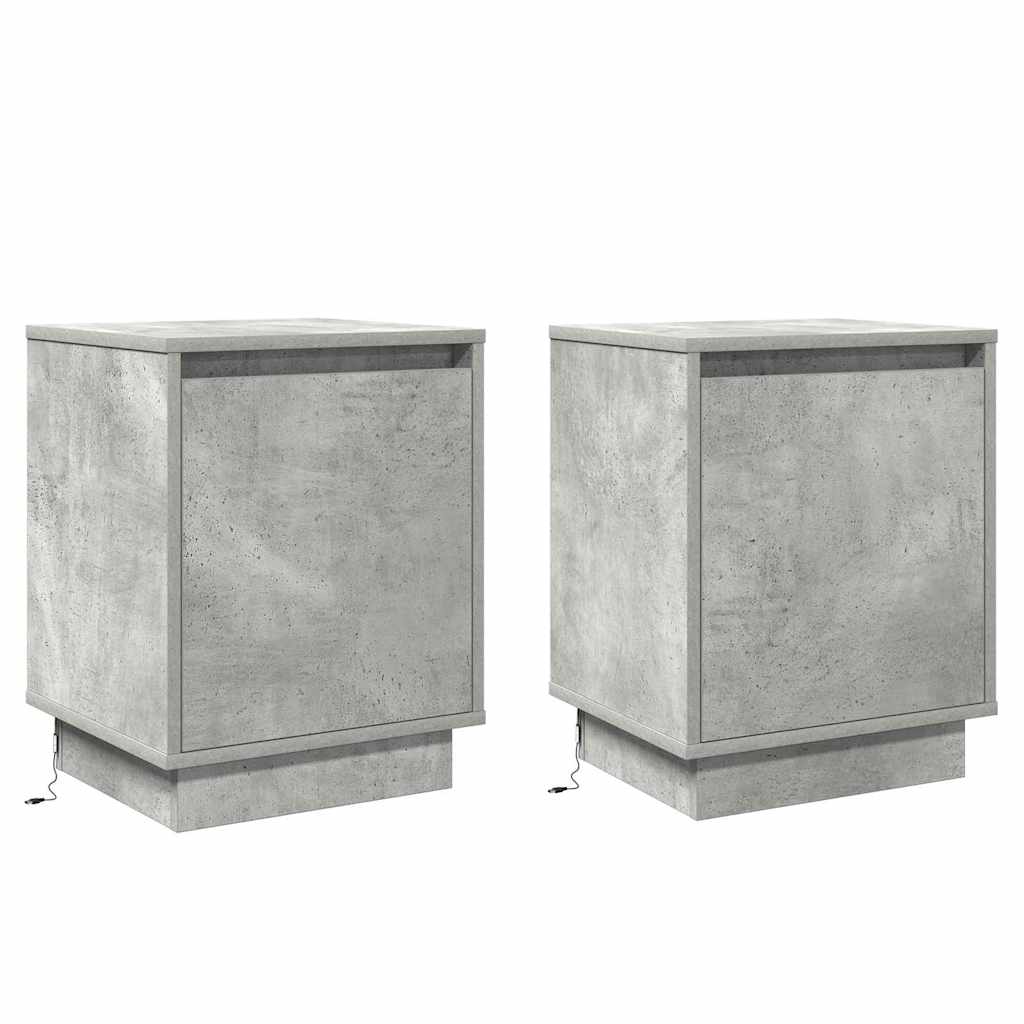 Armadio da Notte 2 pcs Grigio cemento 39 x 34,5 x 50 cm