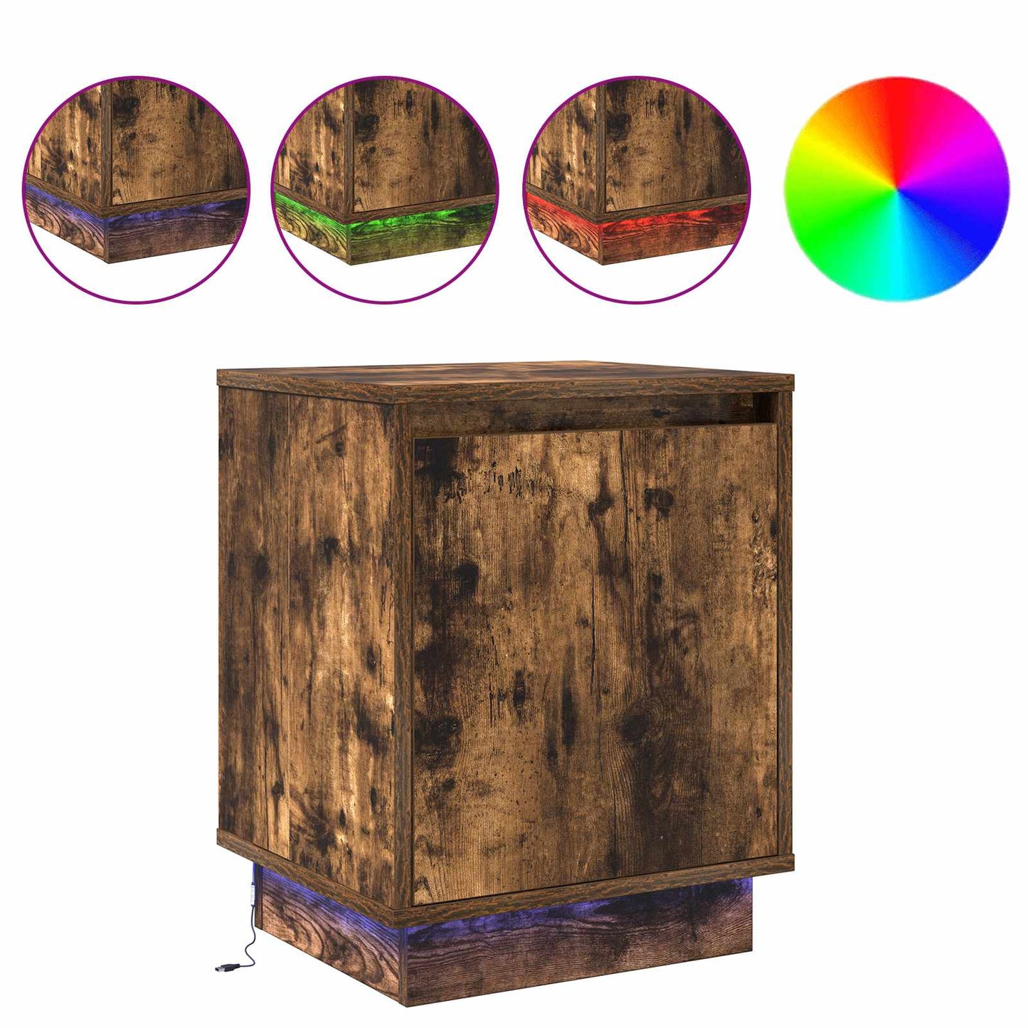 Armadio da Notte Rovere fumé 39 x 34,5 x 50 cm