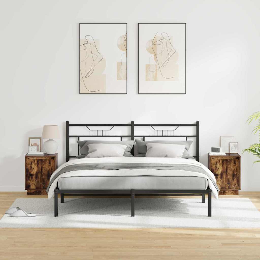 Armadio da Notte con 2 pcs Rovere fumé 39 x 34.5 x 50 cm