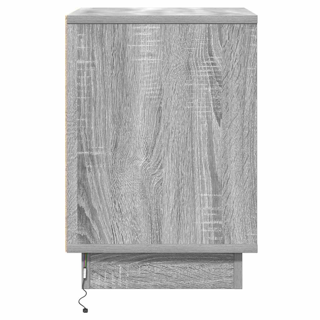 Armadio da Notte Grigio 39 x 34,5 x 50 cm Legno multistrato