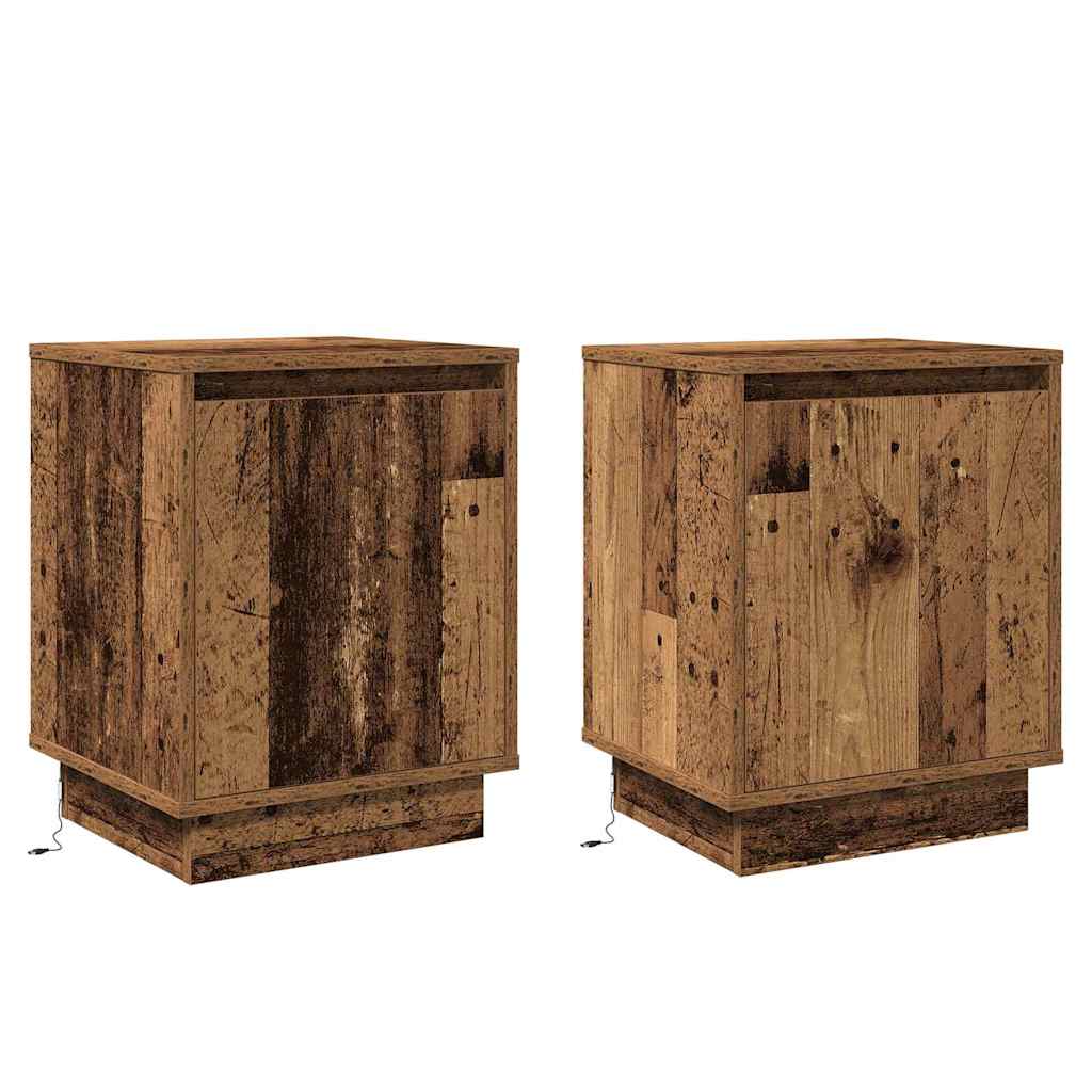 Armadio da Notte 2 pcs Legno vecchio 39 x 34,5 x 50 cm