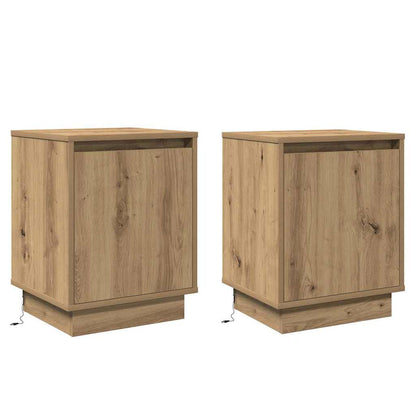 Armadio da Notte 2 pcs Rovere artigianale 39 x 34,5 x 50 cm