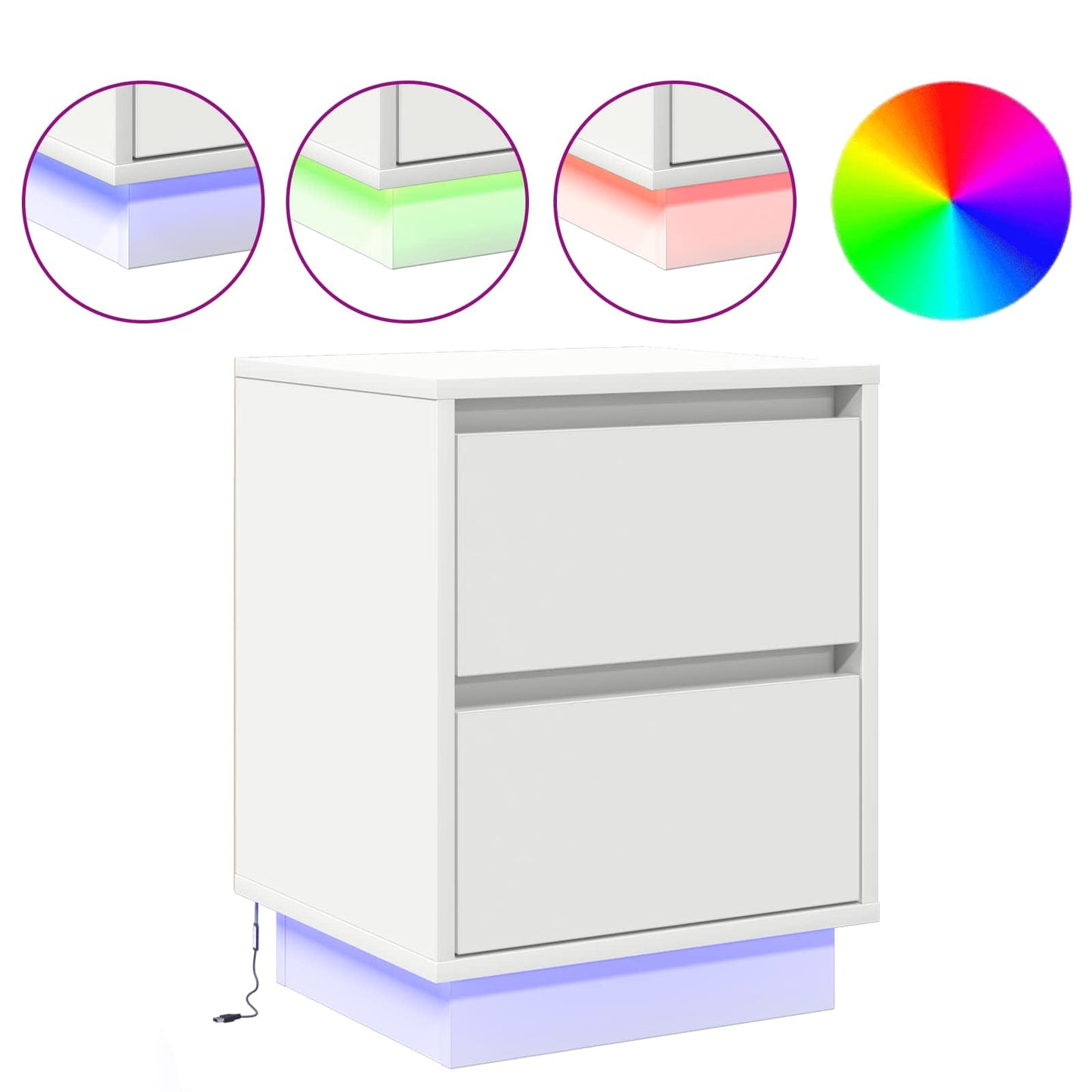 Armadio da Notte Bianco 39 x 34,5 x 50 cm Legno multistrato