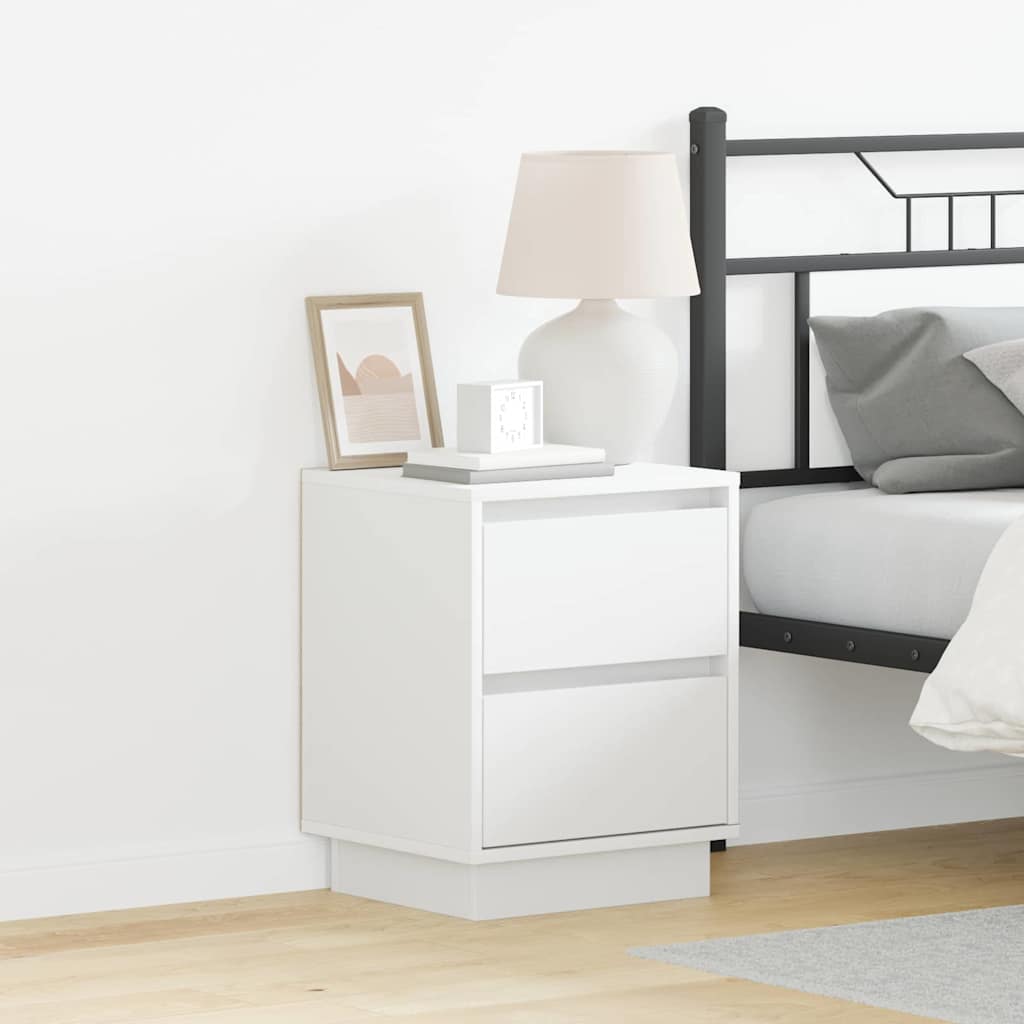 Armadio da Notte con cassetto 2 pcs Bianco 39 x 34,5 x 50 cm