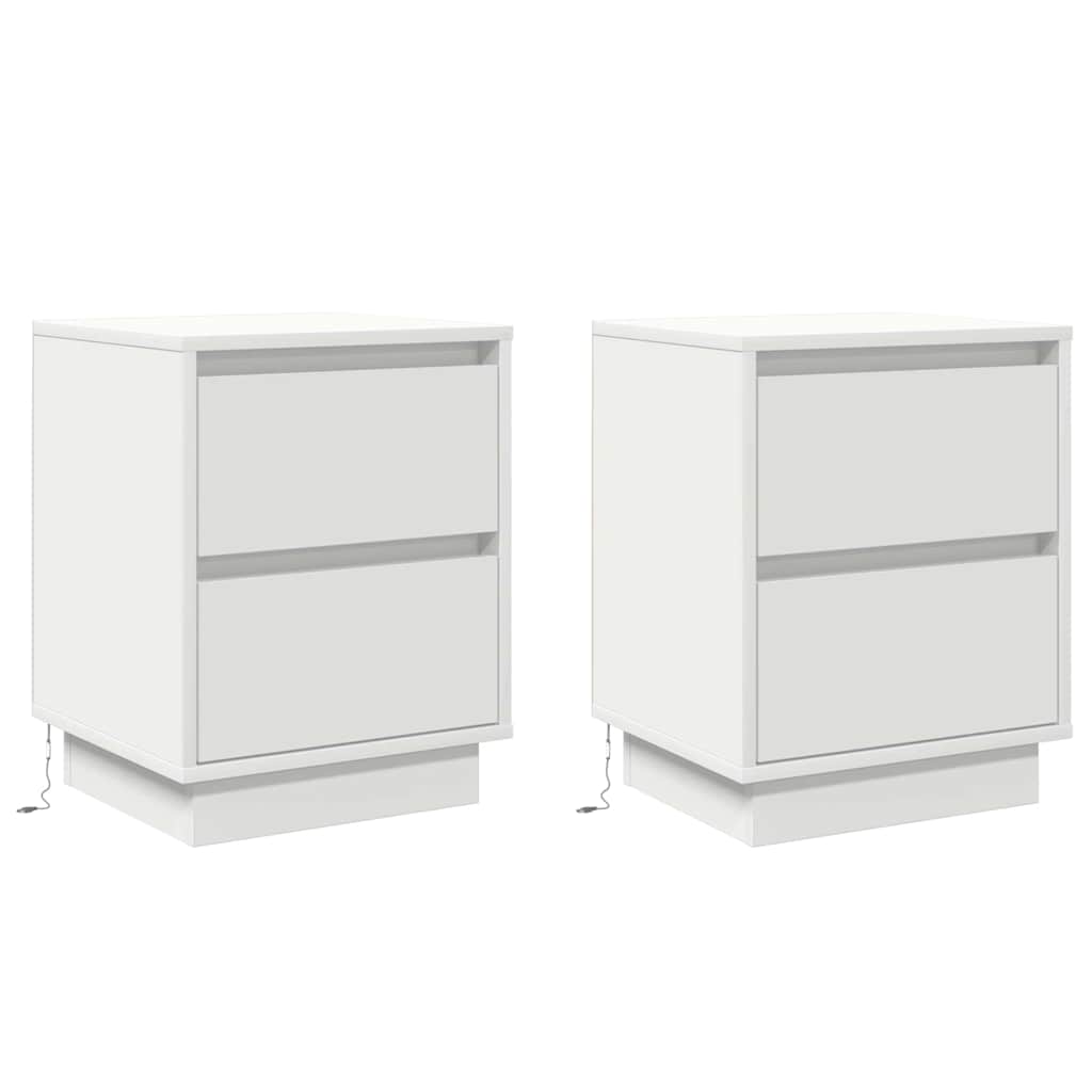 Armadio da Notte con cassetto 2 pcs Bianco 39 x 34,5 x 50 cm