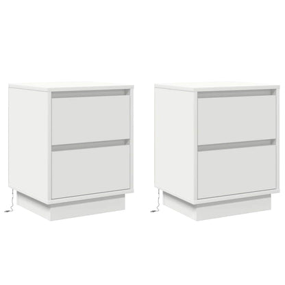 Armadio da Notte con cassetto 2 pcs Bianco 39 x 34,5 x 50 cm