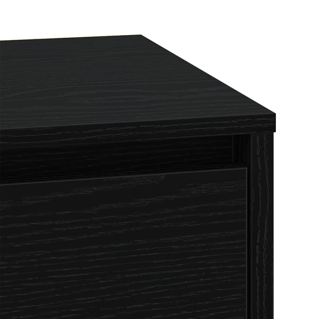 Armadio da Notte con cassetto Rovere Nero 39 x 34,5 x 50 cm