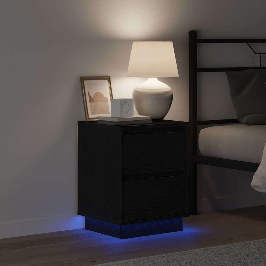 Armadio da Notte con cassetto Rovere Nero 39 x 34,5 x 50 cm | homemem39
