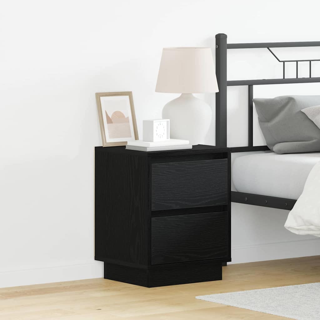 Armadio da Notte con cassetto Rovere Nero 39 x 34,5 x 50 cm | homemem39