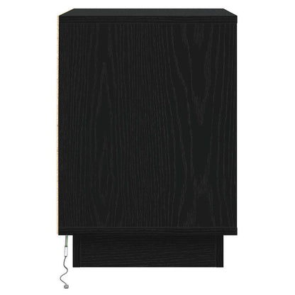 Armadio da Notte con cassetto Rovere Nero 39 x 34,5 x 50 cm | homemem39