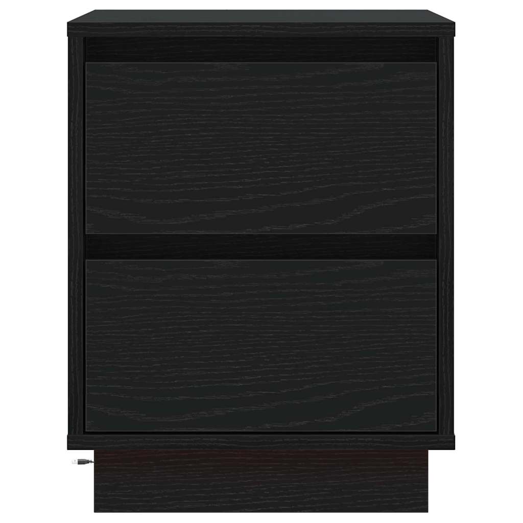Armadio da Notte 2 pcs Rovere Nero 39 x 34,5 x 50 cm