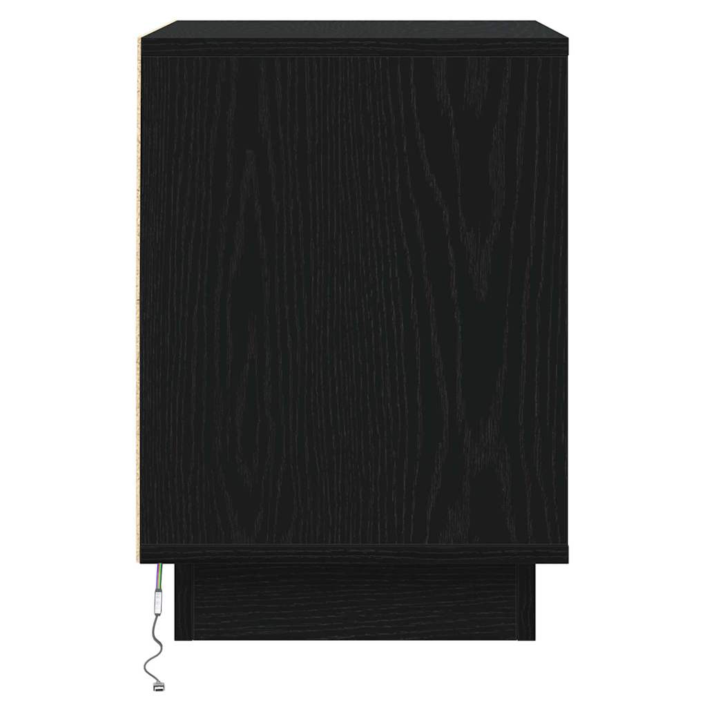 Armadio da Notte 2 pcs Rovere Nero 39 x 34,5 x 50 cm