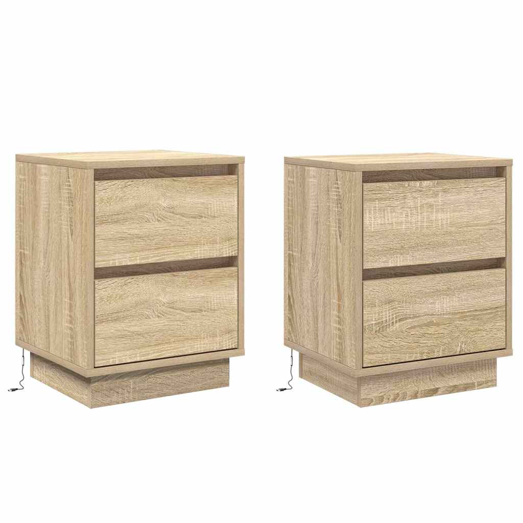 Armadio da Notte 2 pcs Rovere Sonoma 39 x 34,5 x 50 cm
