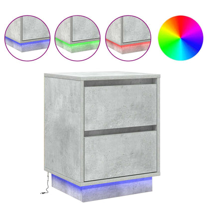 Armadio da Notte con cassetto Grigio cemento 39 x 34,5 x 50 cm