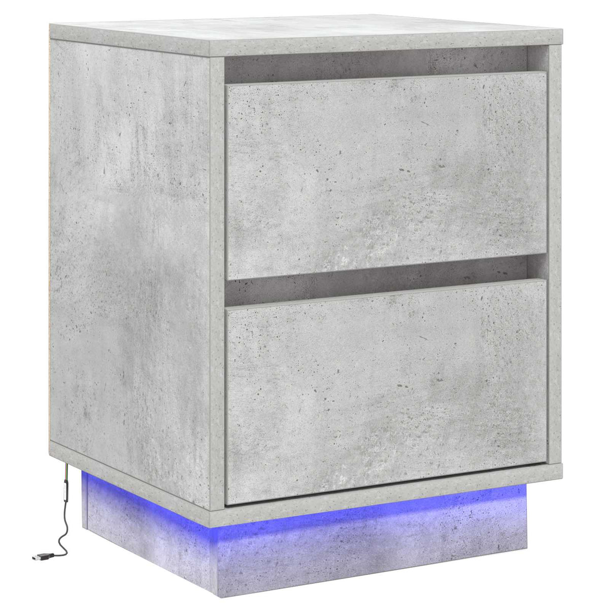 Armadio da Notte Grigio cemento 39 x 34,5 x 50 cm