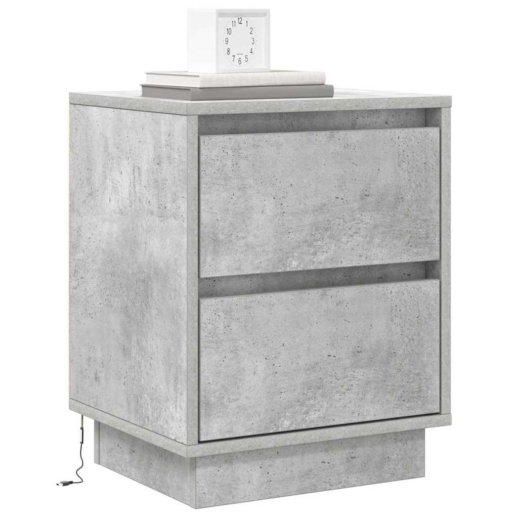 Armadio da Notte Grigio cemento 39 x 34,5 x 50 cm