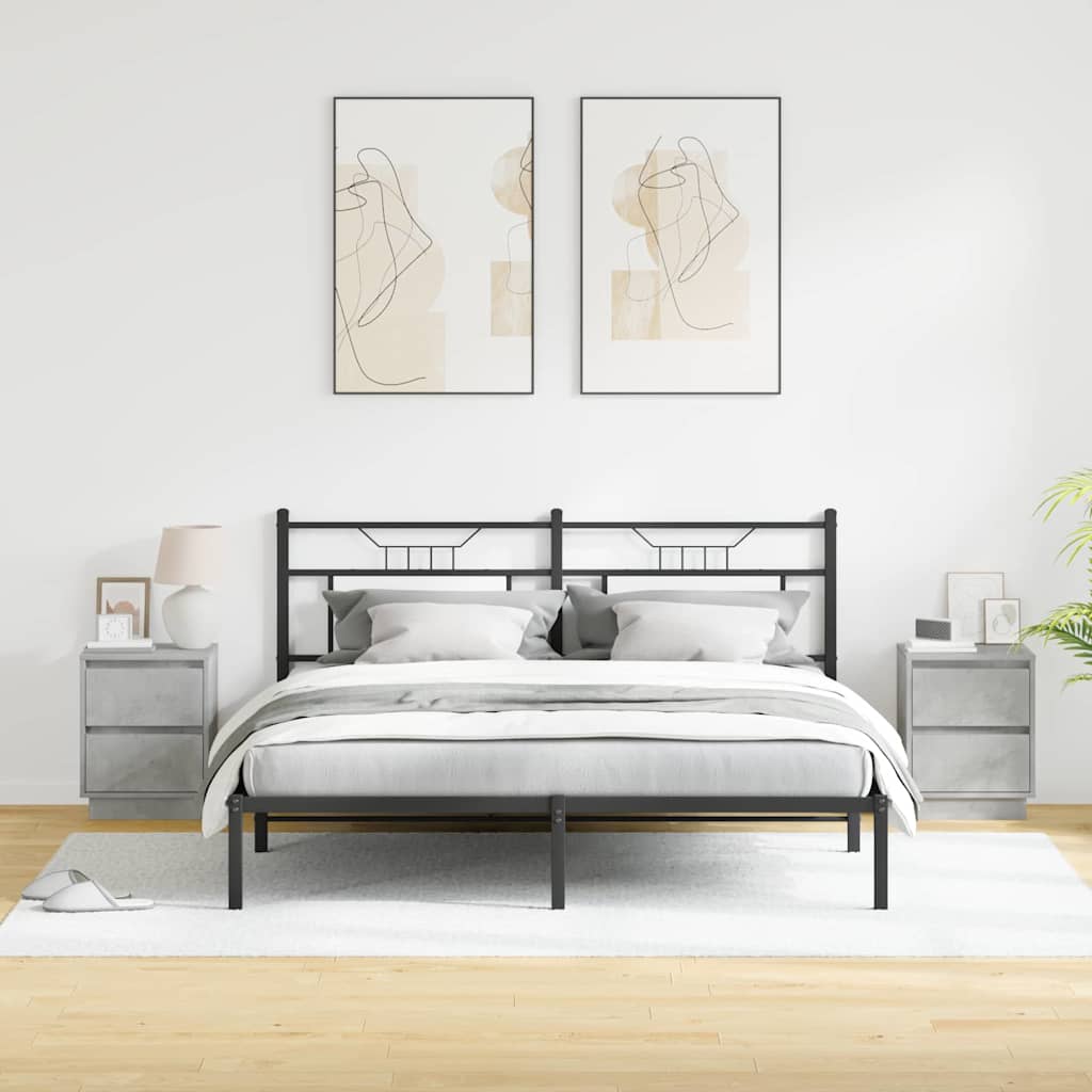 Armadio da Notte 2 pcs Grigio cemento 39 x 34,5 x 50 cm