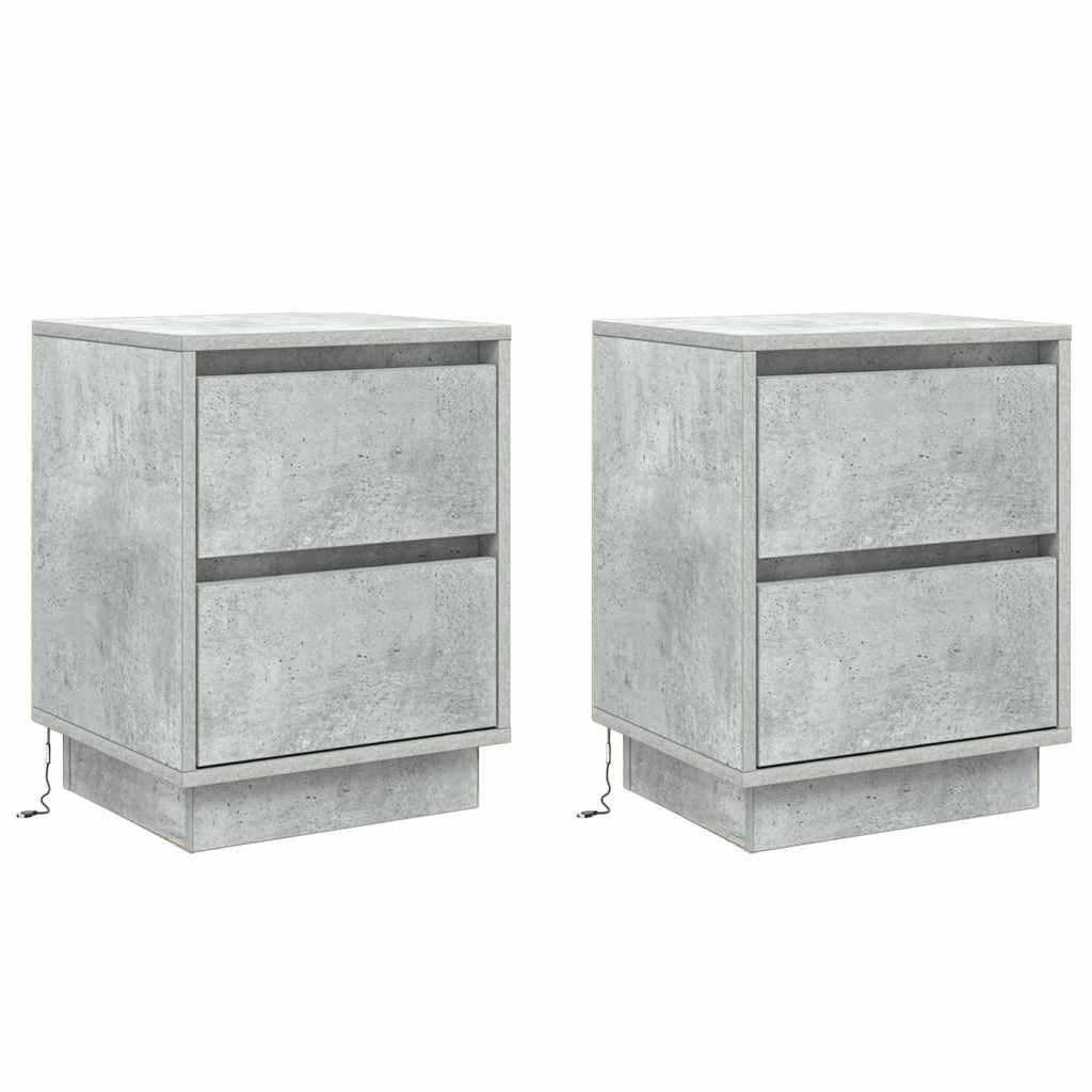 Armadio da Notte 2 pcs Grigio cemento 39 x 34,5 x 50 cm