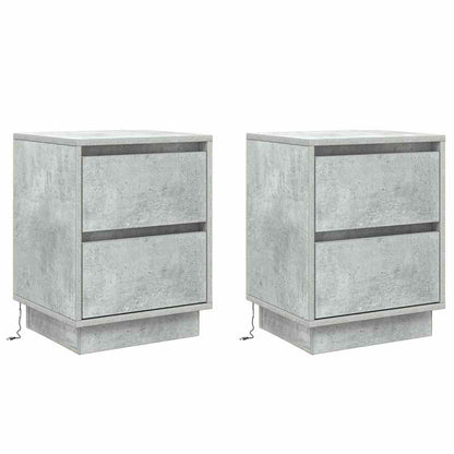 Armadio da Notte 2 pcs Grigio cemento 39 x 34,5 x 50 cm