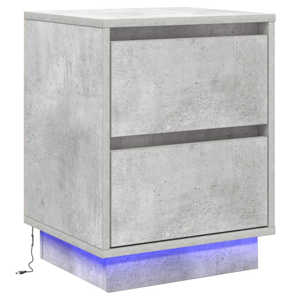 Armadio da Notte 2 pcs Grigio cemento 39 x 34,5 x 50 cm