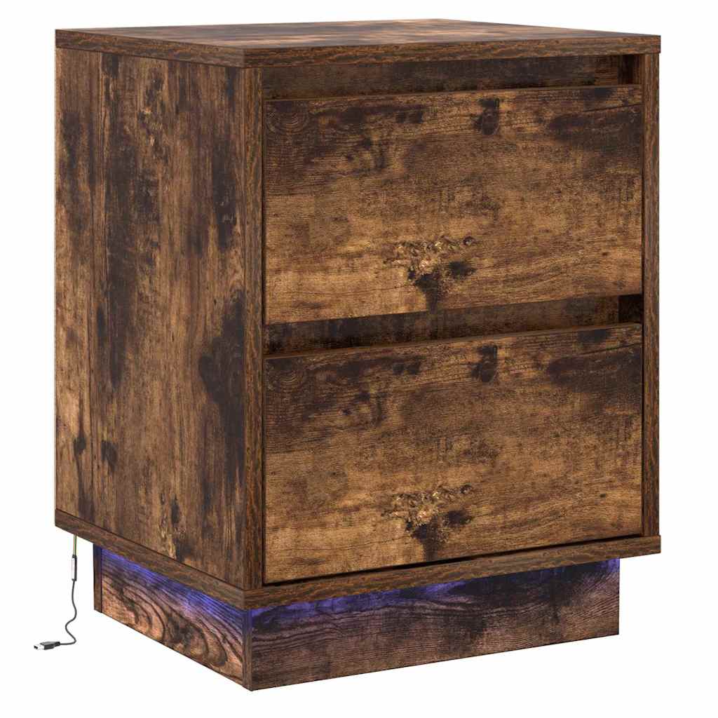 Armadio da Notte 2 pcs Rovere fumé 39 x 34,5 x 50 cm