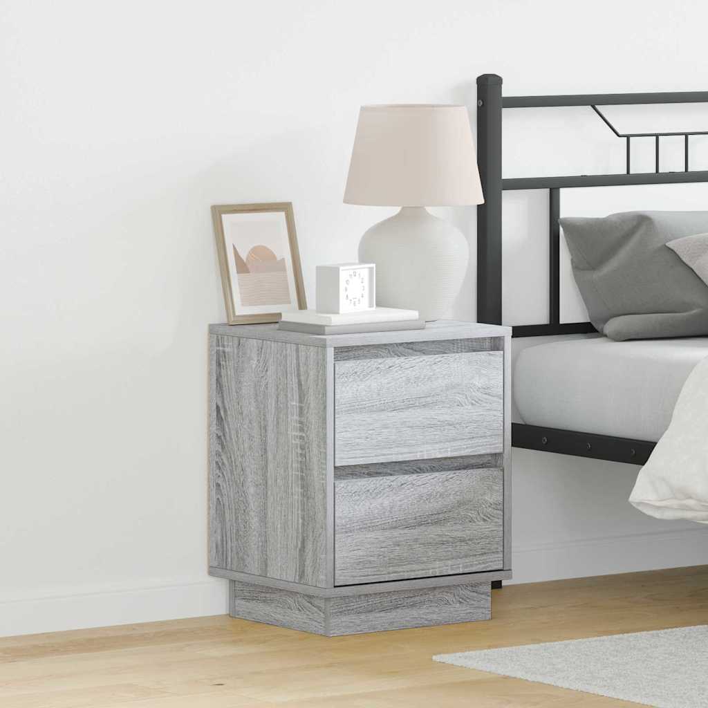 Armadio da Notte con cassetto 2 pcs Grigio 39 x 34,5 x 50 cm
