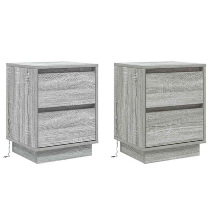 Armadio da Notte con cassetto 2 pcs Grigio 39 x 34,5 x 50 cm