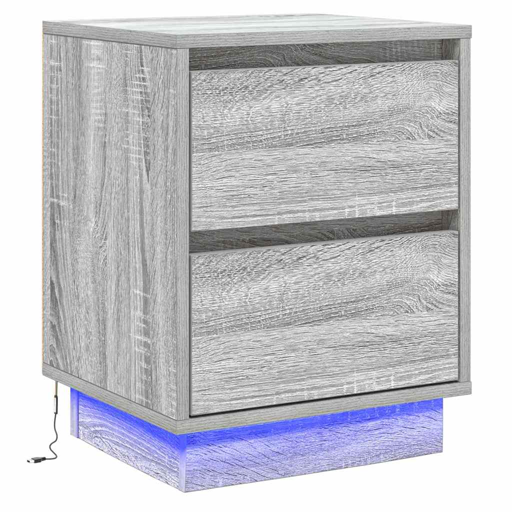 Armadio da Notte con cassetto 2 pcs Grigio 39 x 34,5 x 50 cm