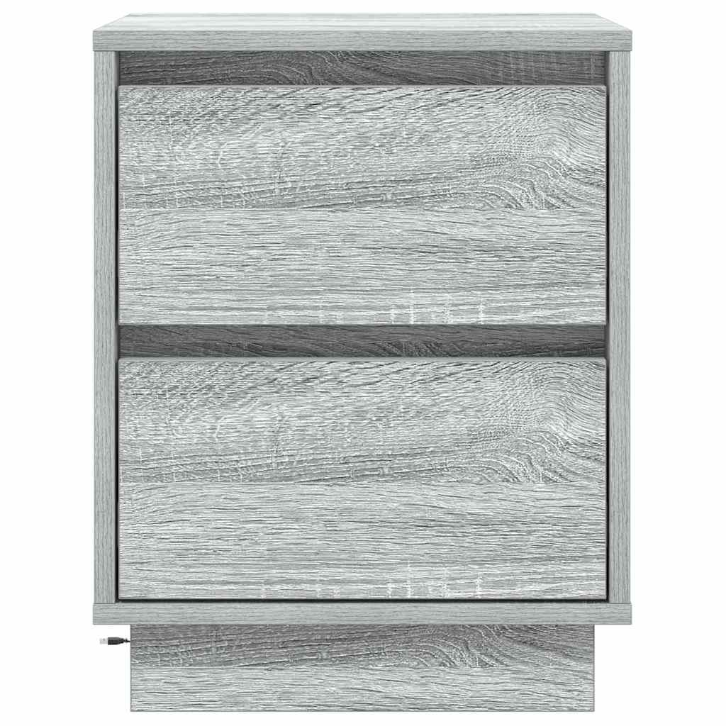 Armadio da Notte con cassetto 2 pcs Grigio 39 x 34,5 x 50 cm