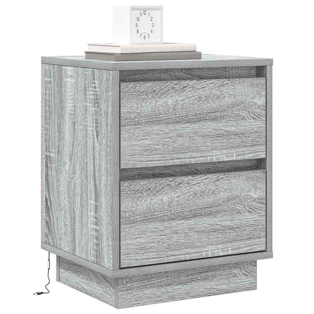 Armadio da Notte con cassetto 2 pcs Grigio 39 x 34,5 x 50 cm
