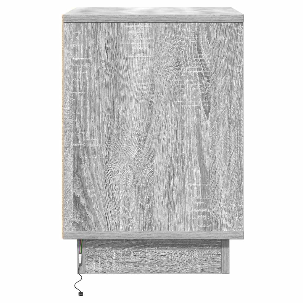 Armadio da Notte con cassetto 2 pcs Grigio 39 x 34,5 x 50 cm