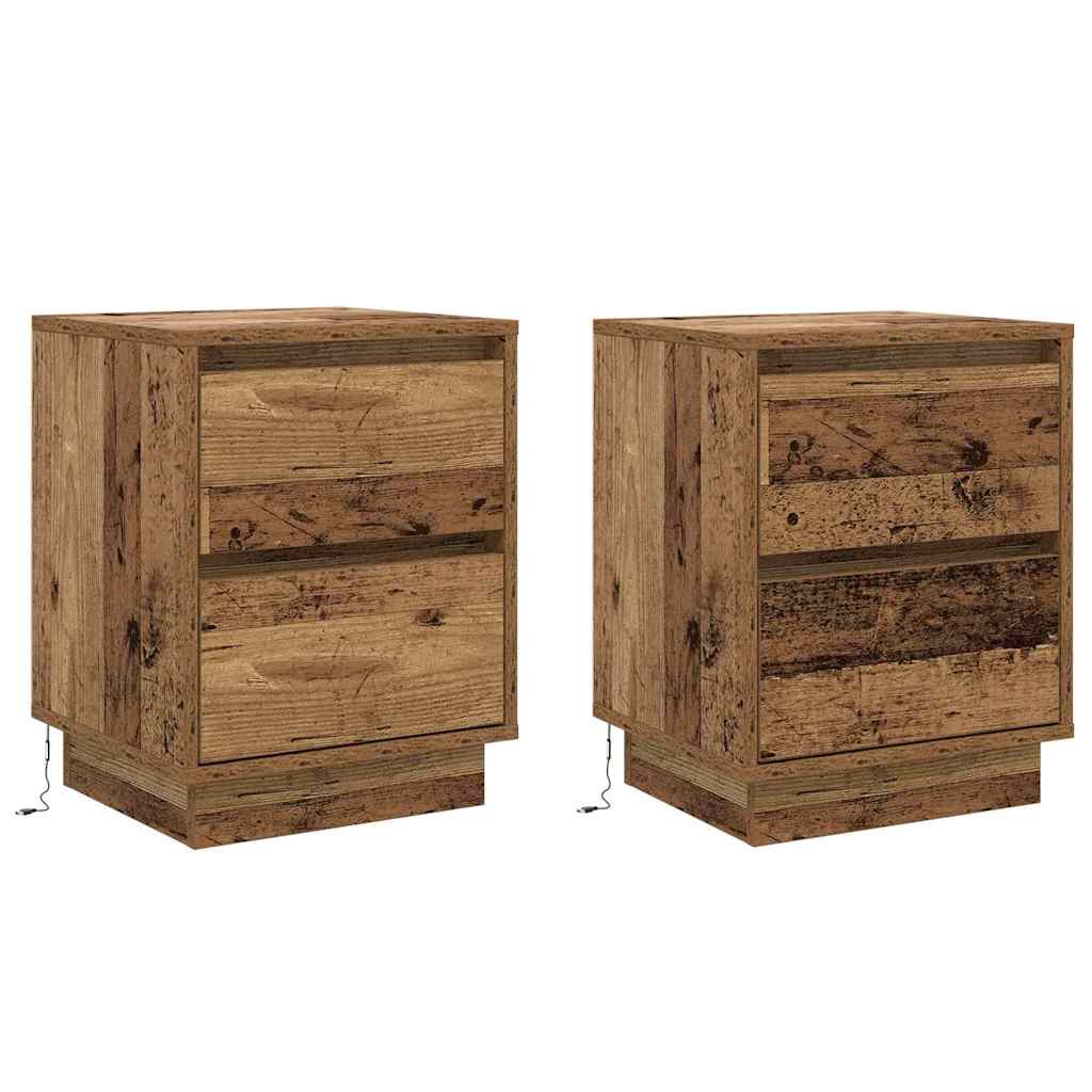 Armadio da Notte 2 pcs Legno vecchio 39 x 34,5 x 50 cm