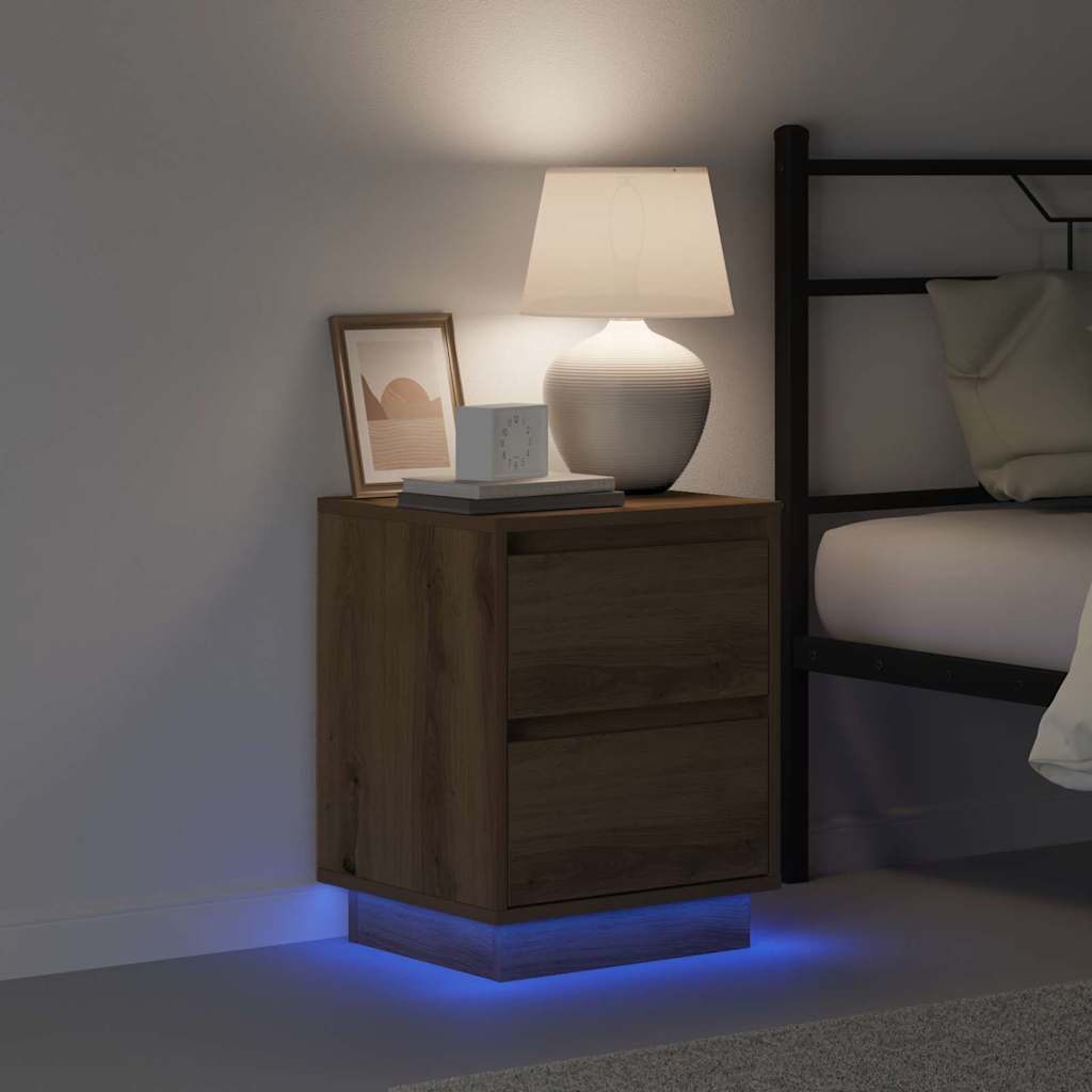 Armadio da Notte 2 pcs Rovere artigianale 39 x 34,5 x 50 cm