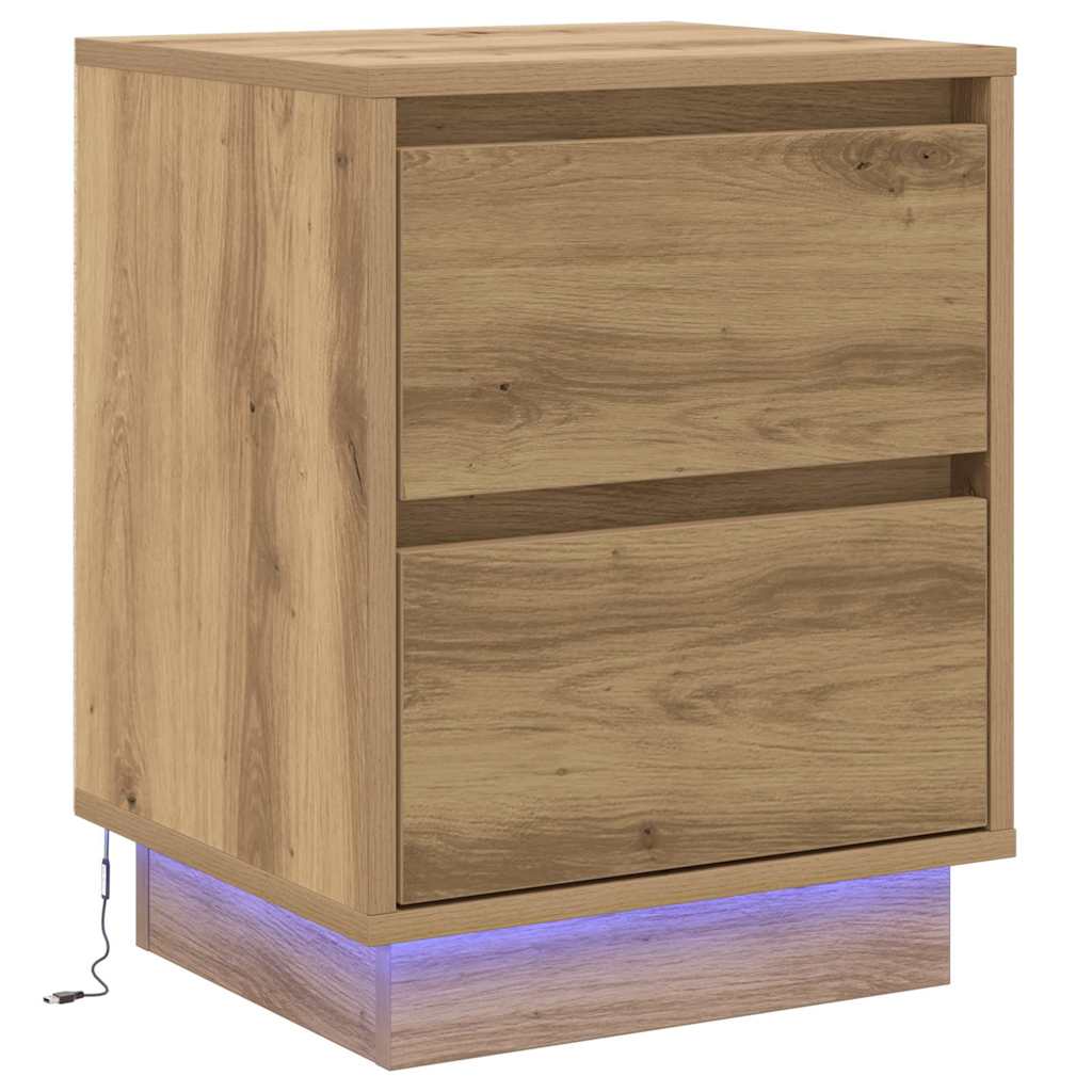 Armadio da Notte 2 pcs Rovere artigianale 39 x 34,5 x 50 cm
