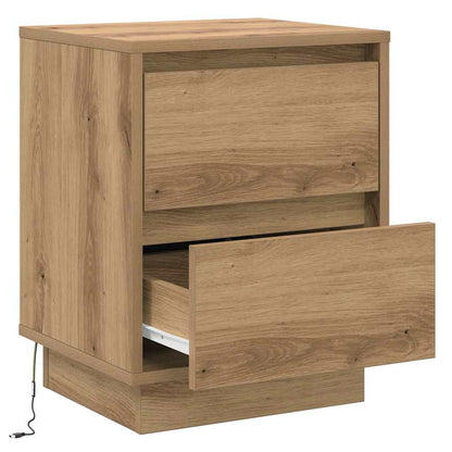 Armadio da Notte 2 pcs Rovere artigianale 39 x 34,5 x 50 cm