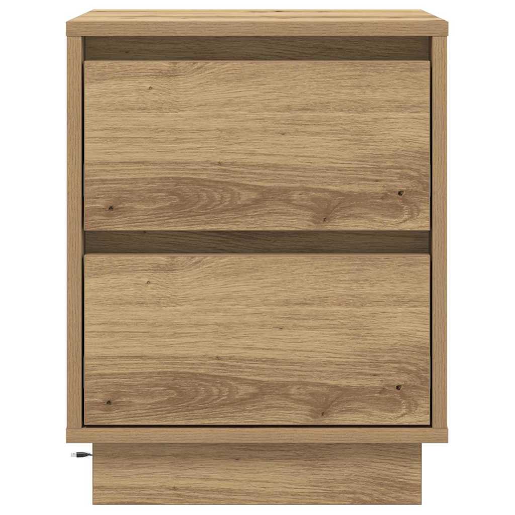 Armadio da Notte 2 pcs Rovere artigianale 39 x 34,5 x 50 cm