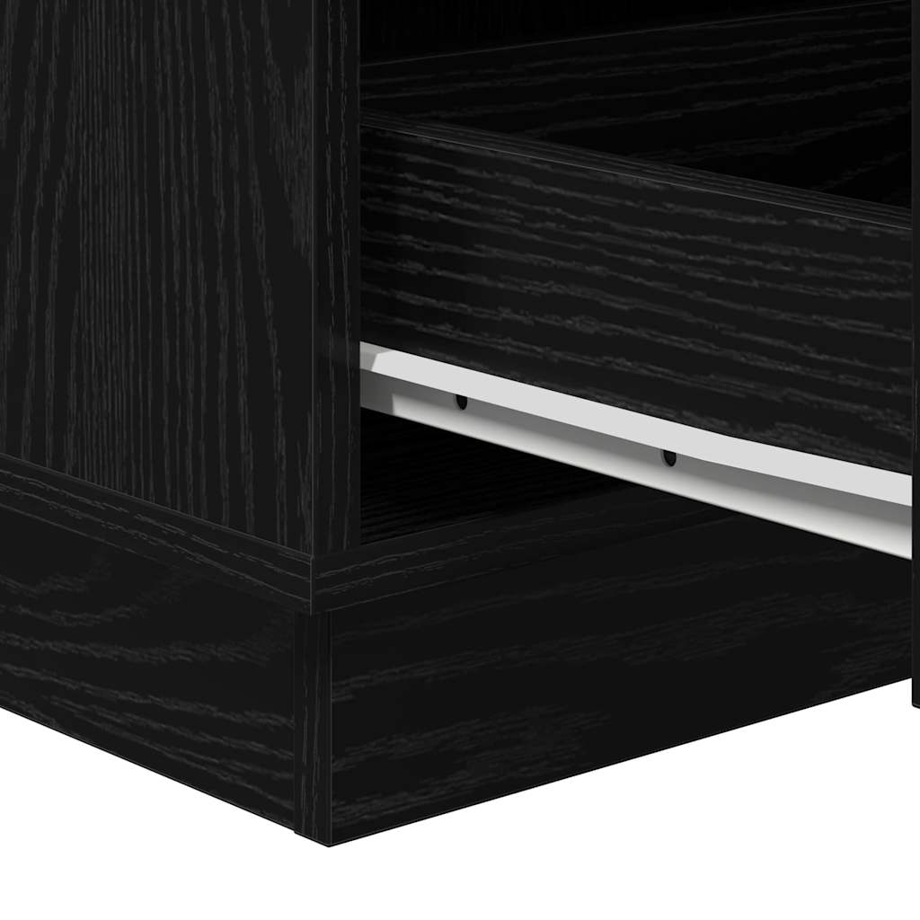 Armadio da Notte con cassetto Rovere Nero 39 x 34,5 x 65 cm | homemem39