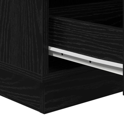 Armadio da Notte con cassetto Rovere Nero 39 x 34,5 x 65 cm | homemem39