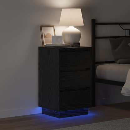 Armadio da Notte con cassetto Rovere Nero 39 x 34,5 x 65 cm | homemem39