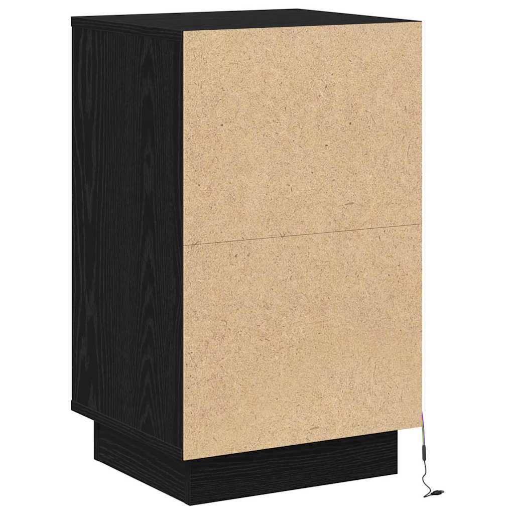 Armadio da Notte con cassetto Rovere Nero 39 x 34,5 x 65 cm | homemem39